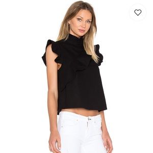 Mcguire Sorbonne ruffle top in Barrett black